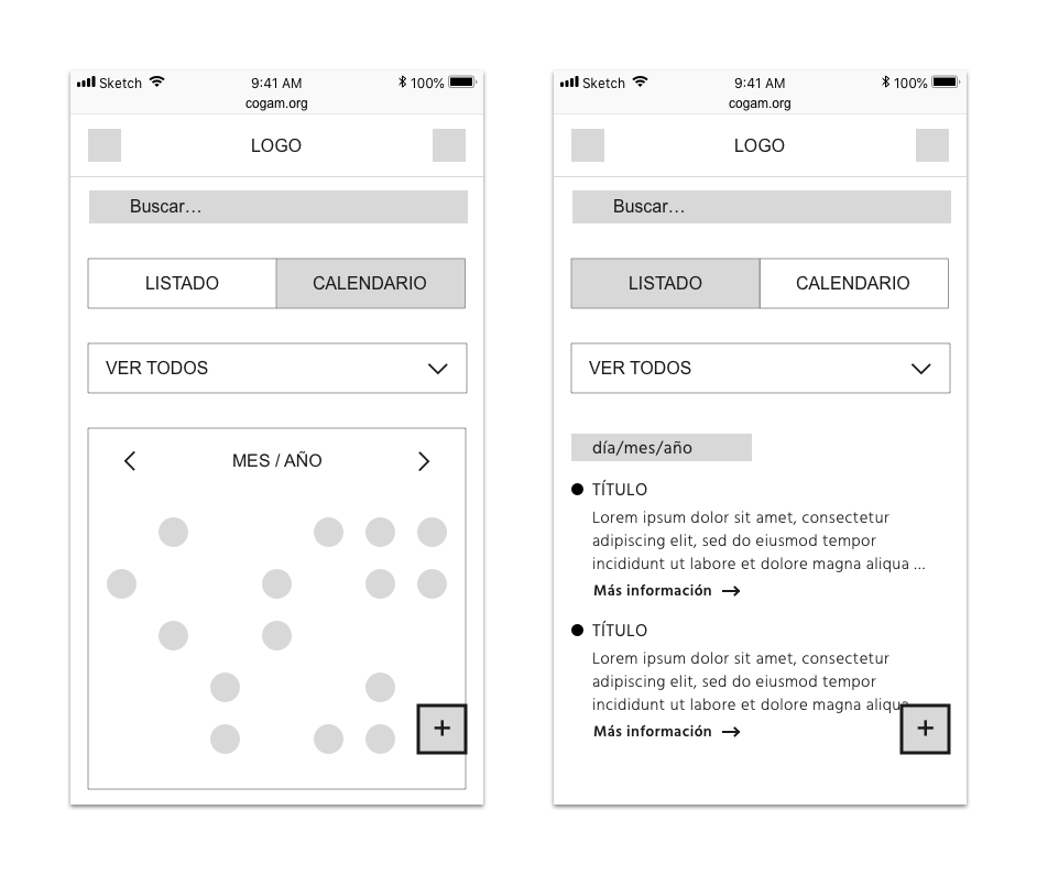 lo-fi desktop and mobile wireframes